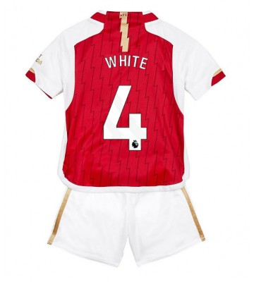 Arsenal Benjamin White #4 Replica Home Stadium Kit for Kids 2023-24 Short Sleeve (+ pants)